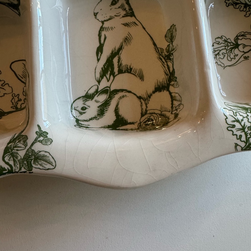 Bunny Toile 3 section dish by J Wilfred - Picture 5 of 5
